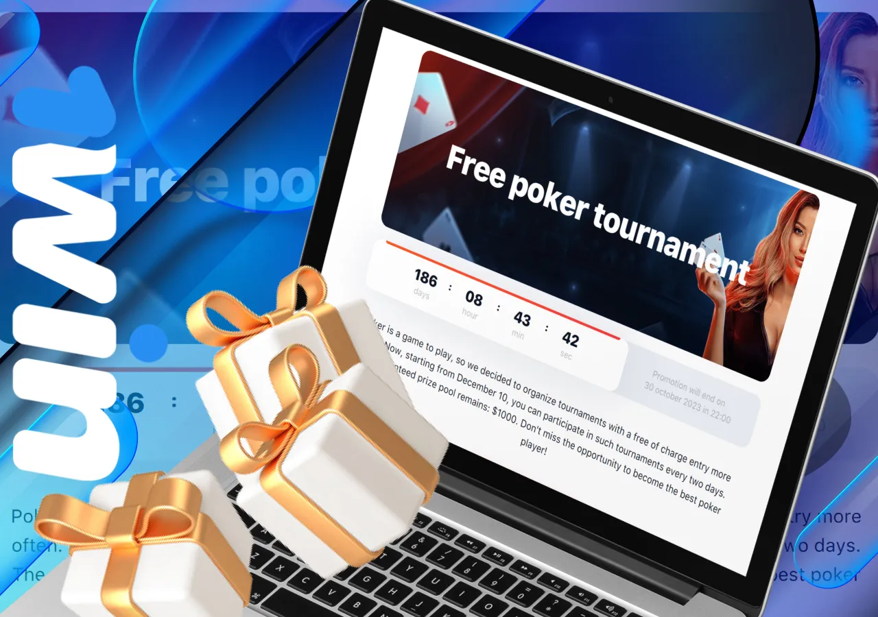 Tournaments and bonuses in casino bookmaker 1win