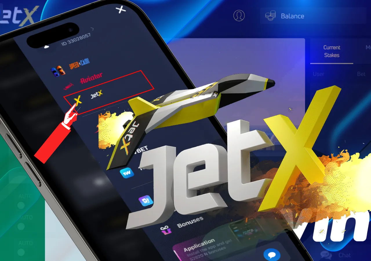 JetX in 1Win mobile app