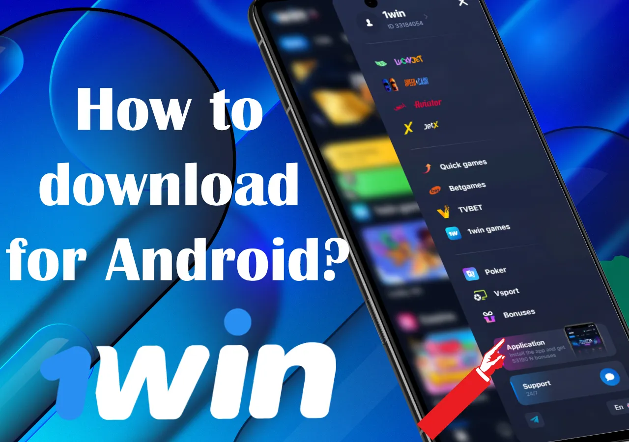 1win mobile app on Android