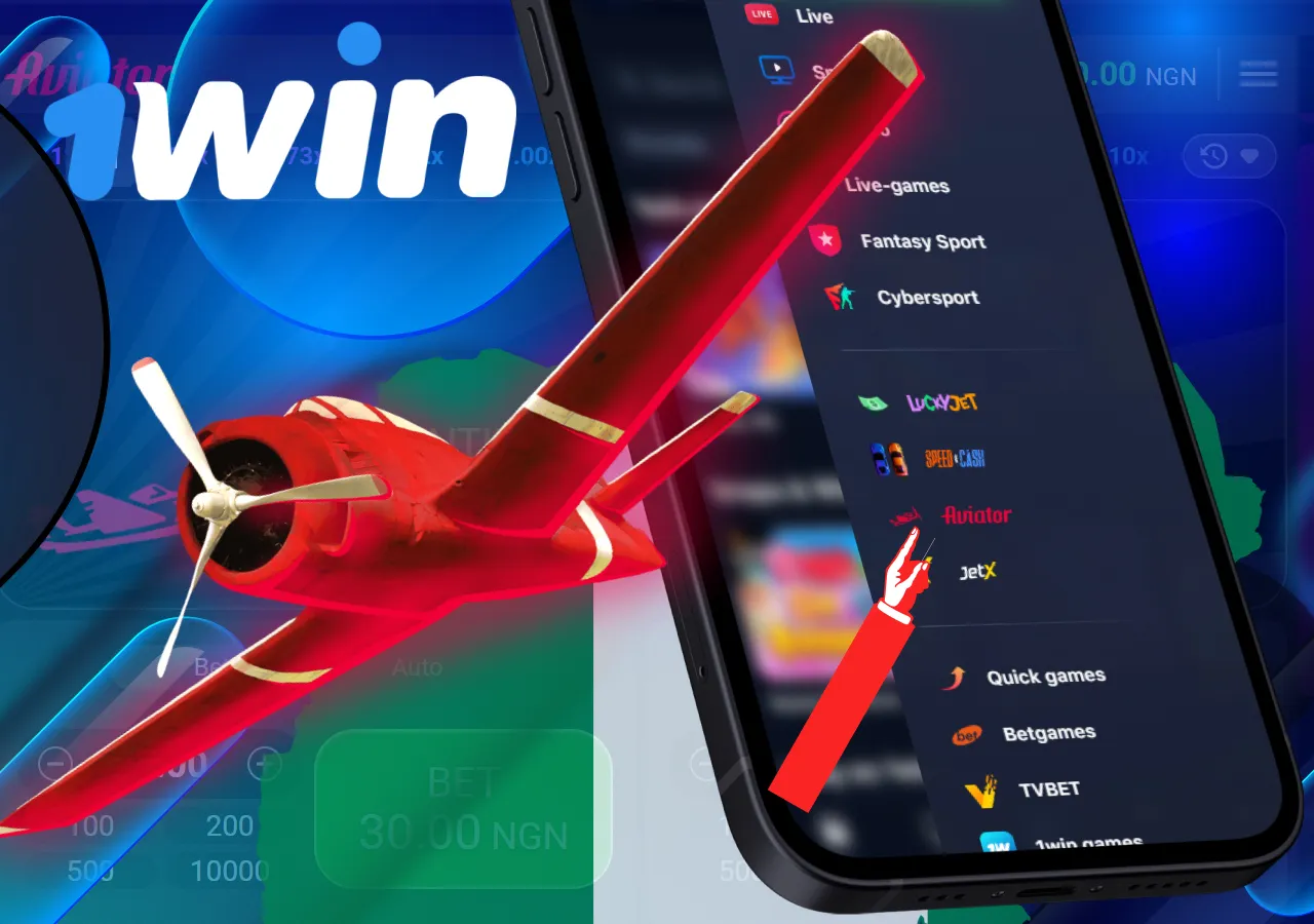 Aviator game in 1Win mobile app